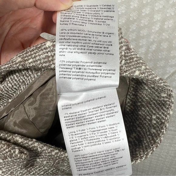 Escada Brown Tweed Virgin Wool Tapered Trousers - Picture 4 of 5